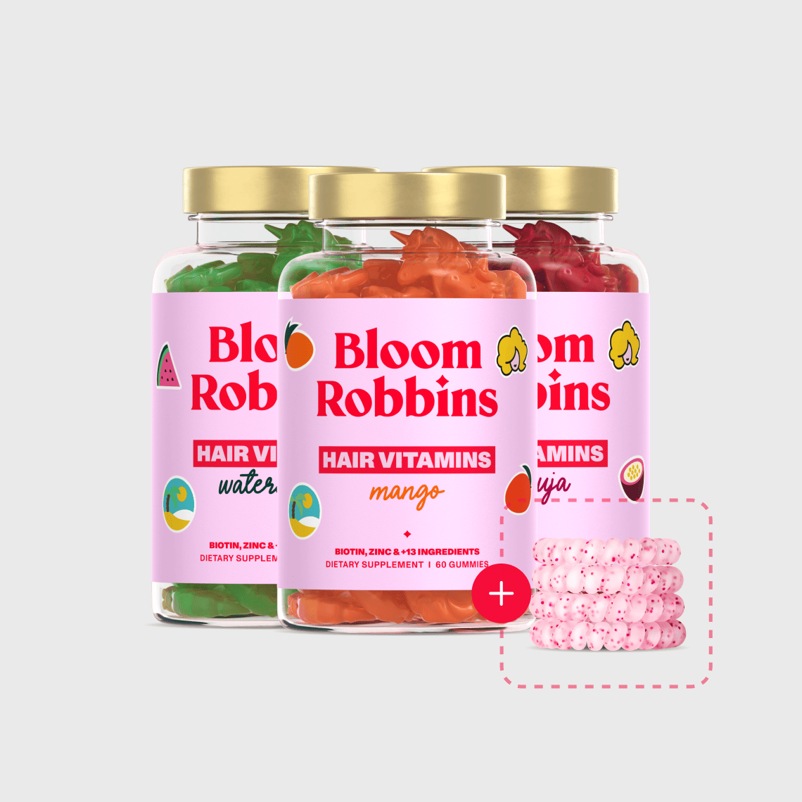 Poletni trio omejena izdaja - vitamini za lase s biotinom - gumijasti bonboni