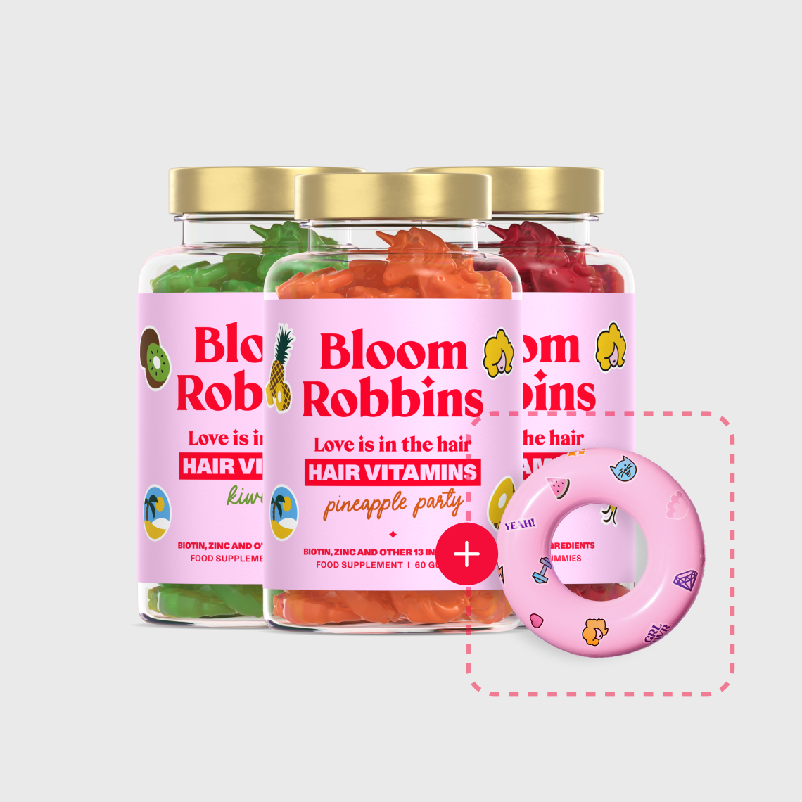 Summer Trio - vitamini za lase s biotinom - gumijasti bonboni